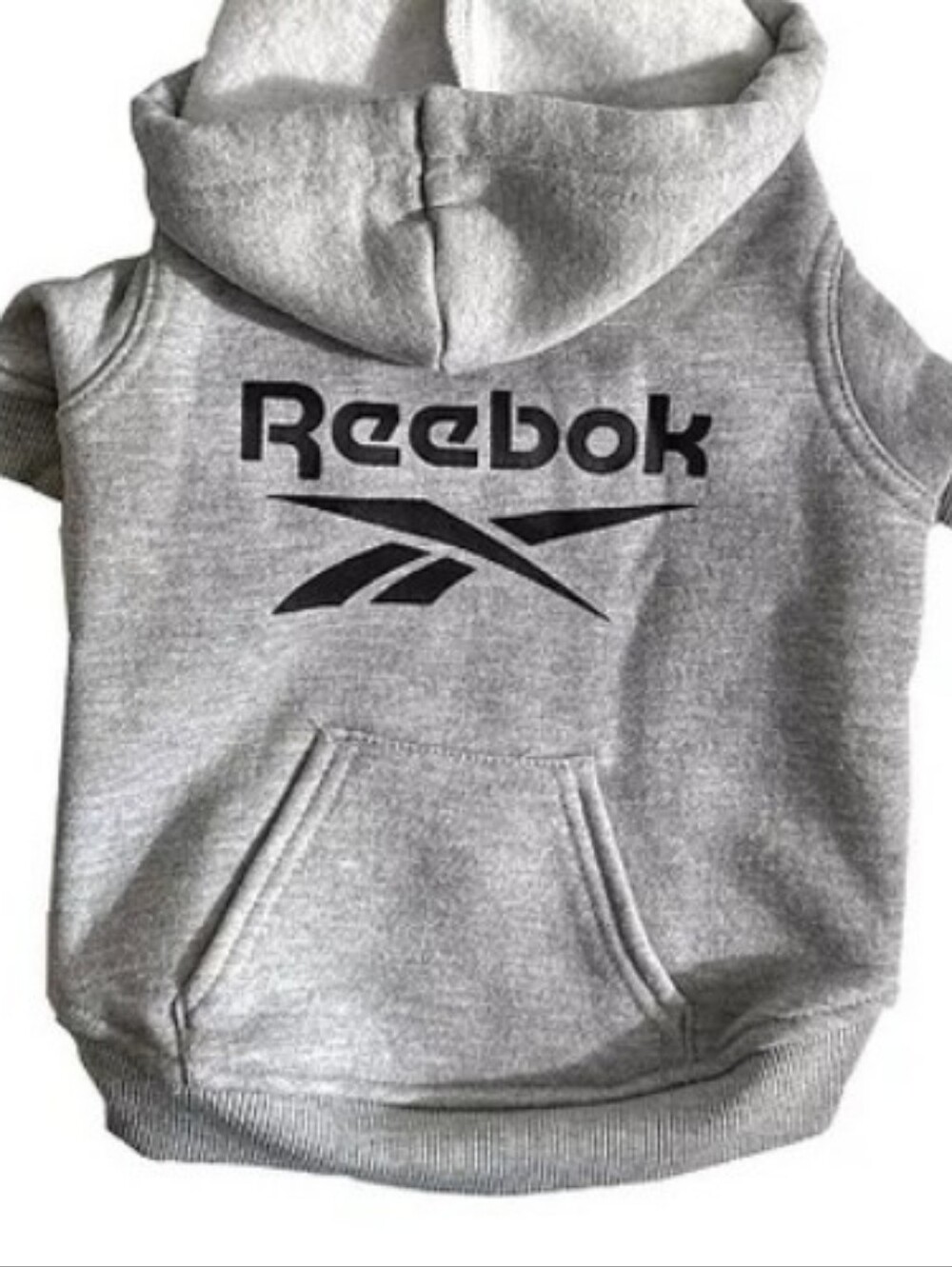 Reebok Gray Medium Cotton Dog Hoodie Sweatshirt Shirt - Picture 3 of 7